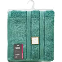 Toalla de lavabo verde 100% algodón 500 g/m2 EROSKI, 50x100 cm