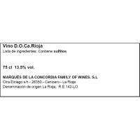 Vino Tinto Joven DOC Rioja MARQUÉS CONCORDIA, botella 75 cl