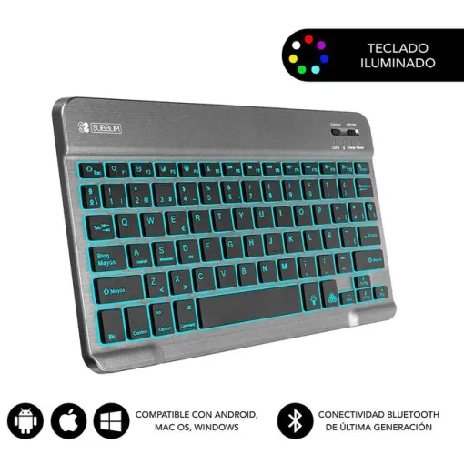 Teclado para tablet y smart TV gris, bluetooth, SM0002 SUBBLIM