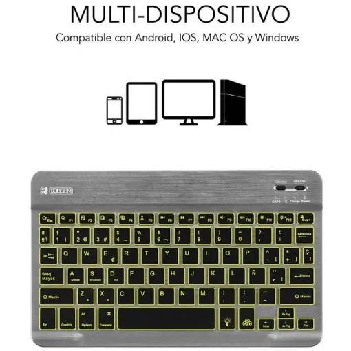 Teclado para tablet y smart TV gris, bluetooth, SM0002 SUBBLIM