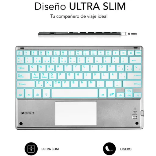 Teclado multi dispositivo bluetooth, Touchpad SMBT50 SUBBLIM
