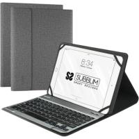 Funda tablet 10,1" gris con teclado, Keytab Pro Bluetooth SUBBLIM