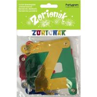 Cartel articulado letras de colores ZORIONAK, 1 ud Cartel articulado letras de colores ZORIONAK, 1 ud