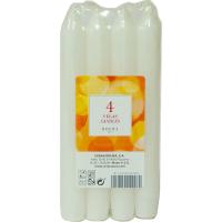 Vela bujia clásica color blanco 170x20 cm ROURA, pack 4 uds