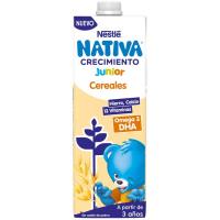 NESTLÉ junior 2+ hazkuntzako esnea zerealekin, brika 1 l