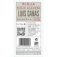 Vino Tinto Reserva D.O.C Rioja Alavesa LUIS CAÑAS, botella 75 cl