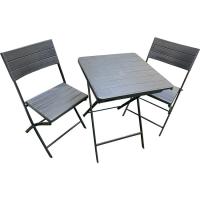 Set Laredo antracita, mesa 60x60x70 cm  y 2 sillas 45x55x80cm