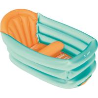 Bañera hinchable multiposiciones verde JANE Posición para bebé recién nacido estirado, posición para bebé incorporado con separador para que no resbale y posición sin separador para que disponga de más espacio cuando crece.