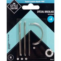 Agujas acero niquelado STYLE COUTURE, 4 uds especiales tapicería, lona, cuero