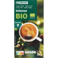Café molido intenso EROSKI BIO, paquete 250 g