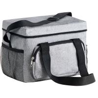 Bolso nevera gris Texas de 17 L con cremallera, 26x21x16 cm, 1 ud.