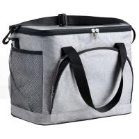 Bolso nevera gris Texas de 24 L con cremallera, 33x27x22 cm, 1 ud.