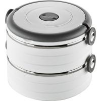 Fiambrera doble inox blanca de 1,2 L CAPRICE, set 2x600 ml