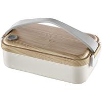 Fiambrera inox blanca y madera de 550 ml CAPRICE, 1 ud