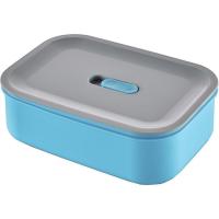 Fiambrera rectangular azul Party de 550 ml, tapa gris CAPRICE, 1 ud