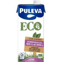 Leche semidesnatada ecológica sin lactosa PULEVA, brik 1 litro