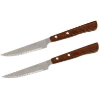 Cuchillo chuletero mango madera, Nirosta 20,5 cm FACKELMANN, pack 2 uds
