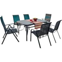 Mesa Irati negra, con crital, acero, 150x90x72 cm CAPRICE, 1 ud Mesa Irati negra, con crital, acero, 150x90x72 cm CAPRICE, 1 ud