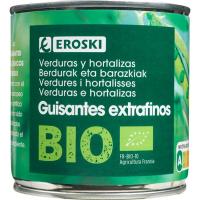 Guisante extrafino EROSKI BIO, lata 280 g Guisante extrafino EROSKI BIO, lata 280 g