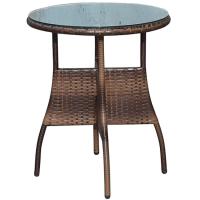 Mesa imitación ratán con cristal, 60x70 cm CAPRICE, 1 ud Mesa imitación ratán con cristal, 60x70 cm CAPRICE, 1 ud