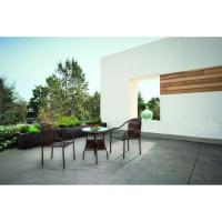 Mesa imitación ratán con cristal, 60x70 cm CAPRICE, 1 ud