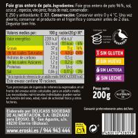 Foie de pato EROSKI SELEQTIA, blister 200 g