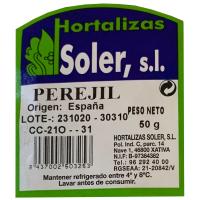 Perejil HORTALIZAS SOLER, bolsa 50 g