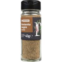 Pimienta negra molida para sazonar EROSKI, frasco 43 g Pimienta negra molida para sazonar EROSKI, frasco 43 g