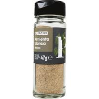 Pimienta blanca molida para sazonar EROSKI, frasco 47 g Pimienta blanca molida para sazonar EROSKI, frasco 47 g
