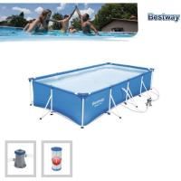 Piscina rectangular 5700 L, con depuradora, Steel Pro 400 BESTWAY, 400x211x81 cm