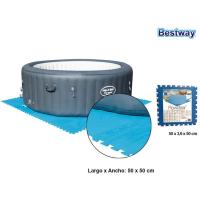 Protector de suelo, goma azul, 50x50 cm BESTWAY, pack 9 uds