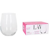 Vaso largo de agua Gaia, cristal transparente, 47,5 cl LAV, pack 6 uds