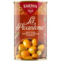 Aceitunas picantes verdes aliñadas SARASA, lata 185 g