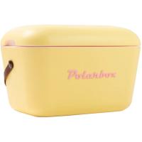 Nevera rígida portátil retro vintage color nude de 12 L, asa cuero POLARBOX, 1 ud Nevera rígida portátil retro vintage color nude de 12 L, asa cuero POLARBOX, 1 ud