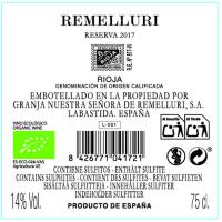 Vino Tinto Reserva D.O.C. Rioja Alavesa REMELLURI, botella 75 cl