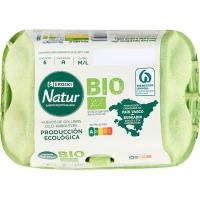 Huevo fresco del País Vasco EROSKI NATUR BIO, cartón 6 uds