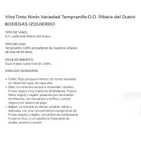 NININ Tempranillo ardo beltza, R. del Duero JD, botila 75 cl