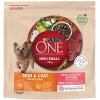 PURINA ONE MINI PIEL Y PELAJE, txakurrentzako jana, zakua 1,5 kg