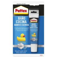 Silicona baño&cocina color transparente PATTEX, tubo 50 ml Silicona baño&cocina color transparente PATTEX, tubo 50 ml