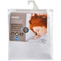 Protector de Colchón punto liso, impermeable, transpirable, antiacaros, 100% algodón EROSKI