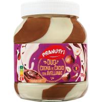 Crema de cacao 2 sabores PRANUTTI, frasco 750 g Crema de cacao 2 sabores PRANUTTI, frasco 750 g