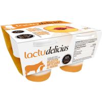 Yogur c/ mermelada de melocotón Navarra LACTUYOGUR, pack 4x125 g