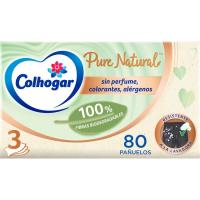 Pañuelo facial COLHOGAR Pure Natural, caja 80 uds