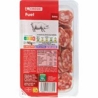 Fuet extra EROSKI, lonchas, bandeja 90 g