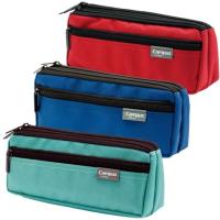 Estuche triangular tres cremalleras, 3 modelos surtidos CAMPUS, 1 ud