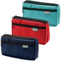 Estuche rectangular tres cremalleras, 3 modelos surtidos CAMPUS, 1 ud