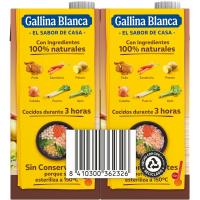 Caldo de pollo bajo en sal GALLINA BLANCA, pack 2x1 litro
