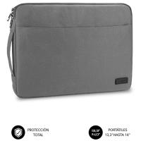 Maletín gris para portátil de hasta 14",  Urban Sleeve SUBBLIM