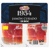 Jamón curado media loncha ELPOZO, pack 2x75 g