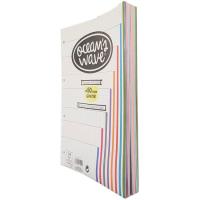 Recambio A4 cuadriculado, basda colores, 4 taladros OCEANS WAVE, pack 150+50 hojas